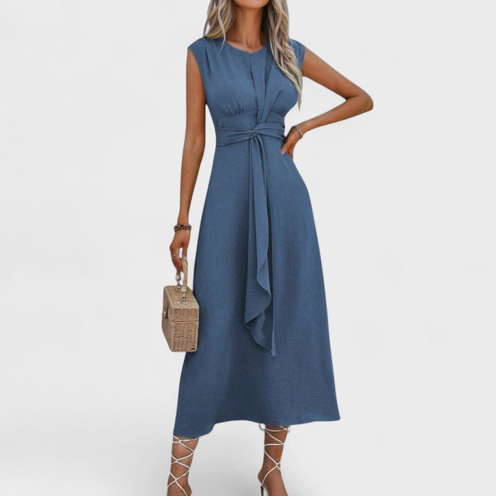 Andrea - Elegantna bezrukavna maksi haljina s okruglim izrezom