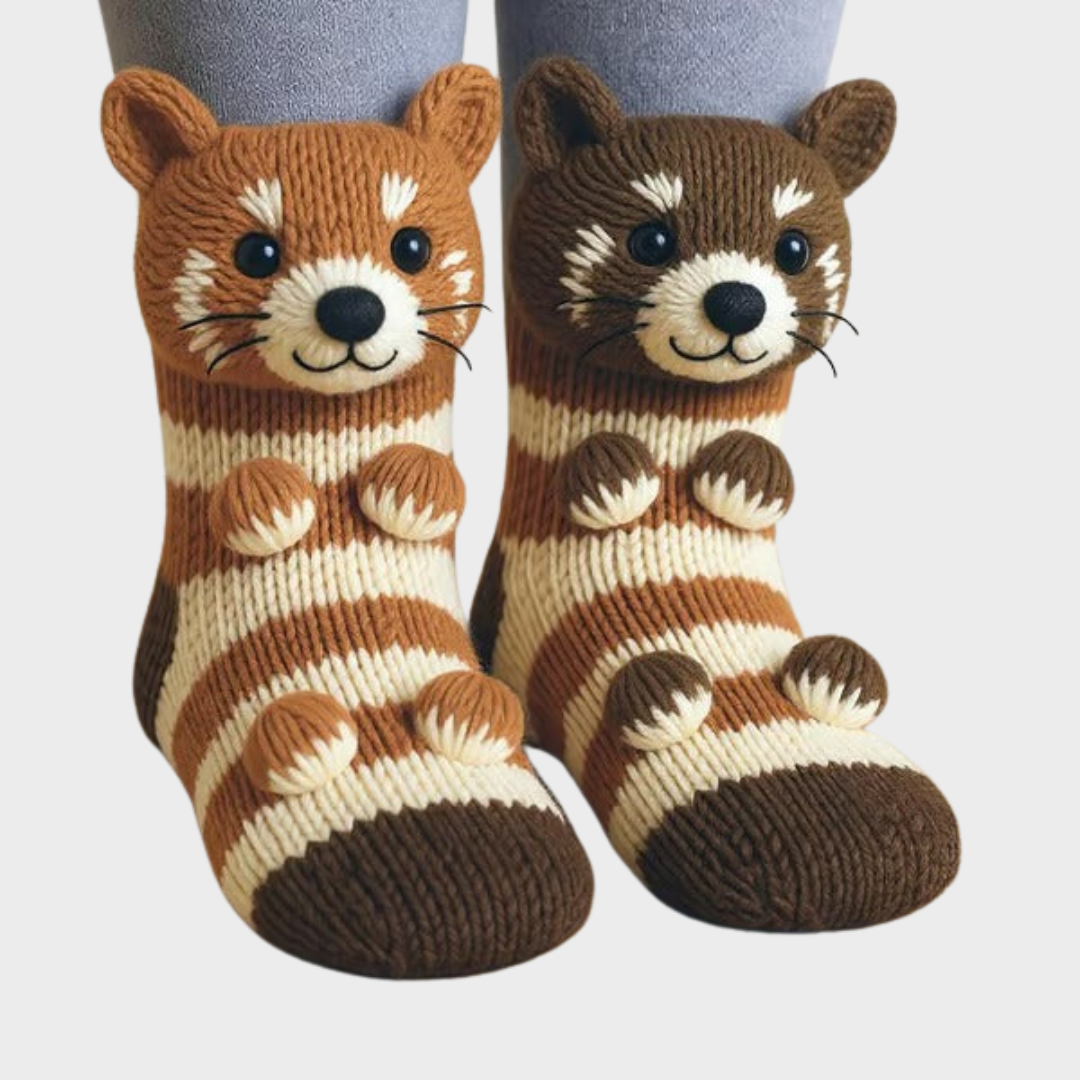 Daniela - Mekane pletene čarape sa životinjom