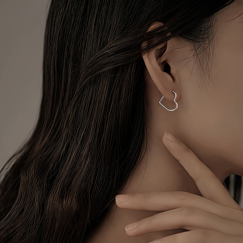 Zlatne naušnice u obliku srca od nerđajućeg čelika