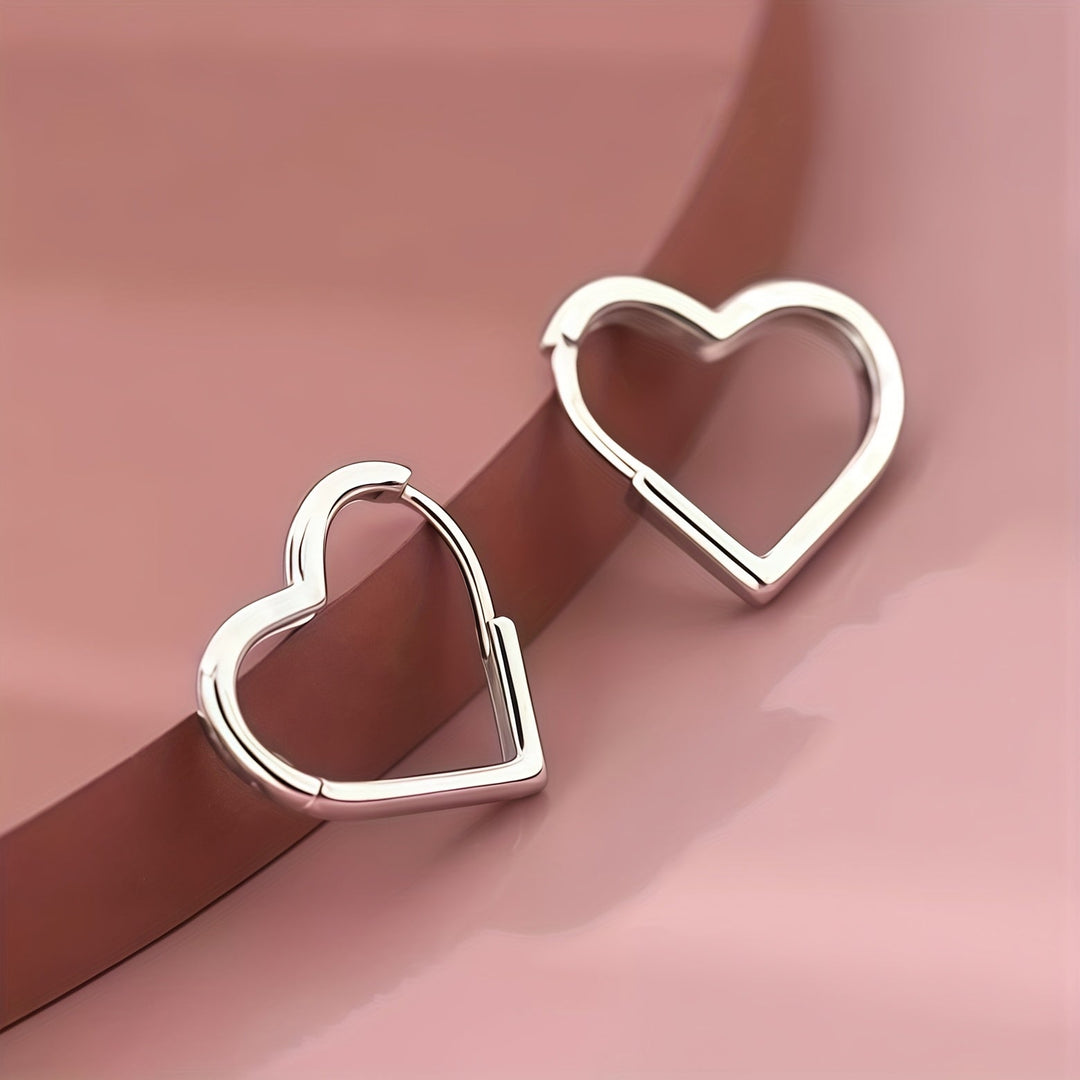 Zlatne naušnice u obliku srca od nerđajućeg čelika
