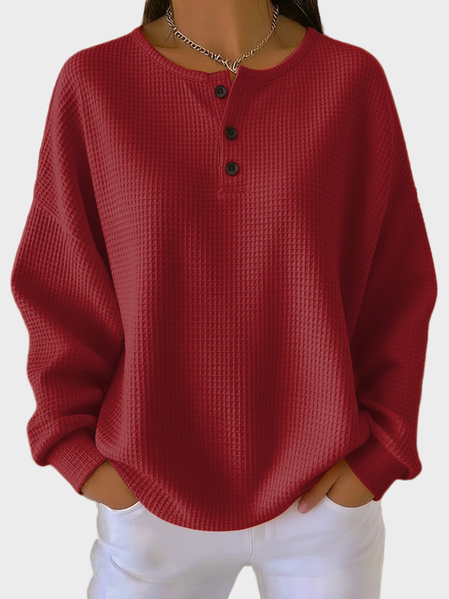 Anne - Henley majica od waffle pletiva