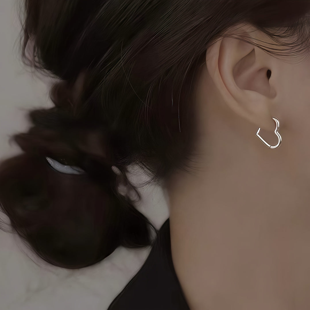 Zlatne naušnice u obliku srca od nerđajućeg čelika