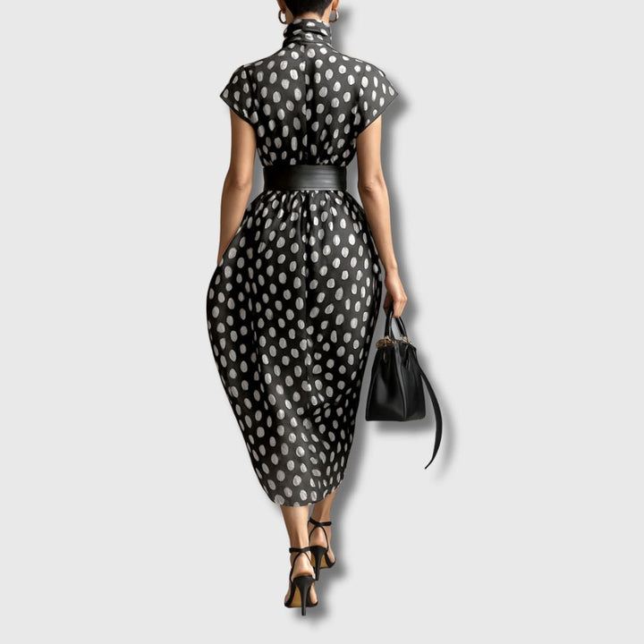 Andrea – Šifonska Maxi Haljina s Točkicama