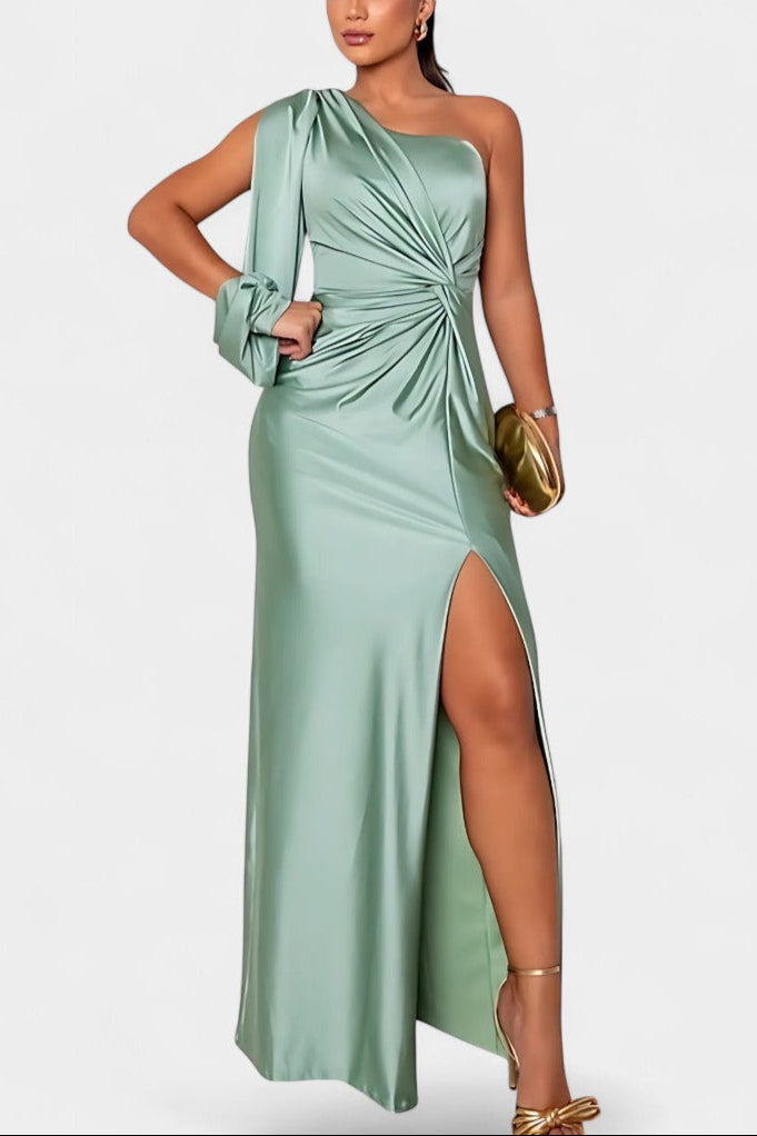 Andrea Asimetrična Haljina s Draperijom na Jednom Ramenu