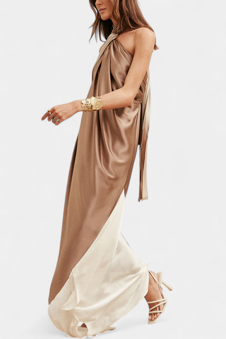 Petra Maxi Haljina s Nepravilnim Rezom i Otkritim Leđima