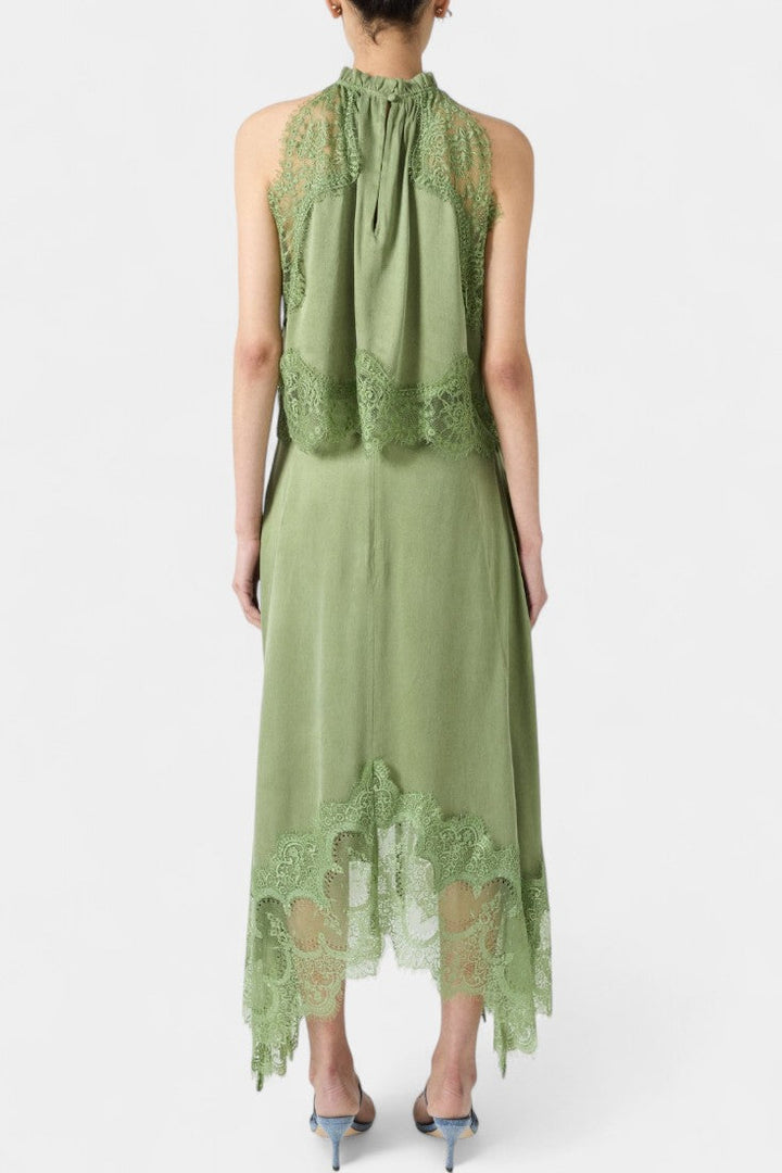 Nada Midi Suknja s Čipkastim Detaljima i Asimetričnom Porubom