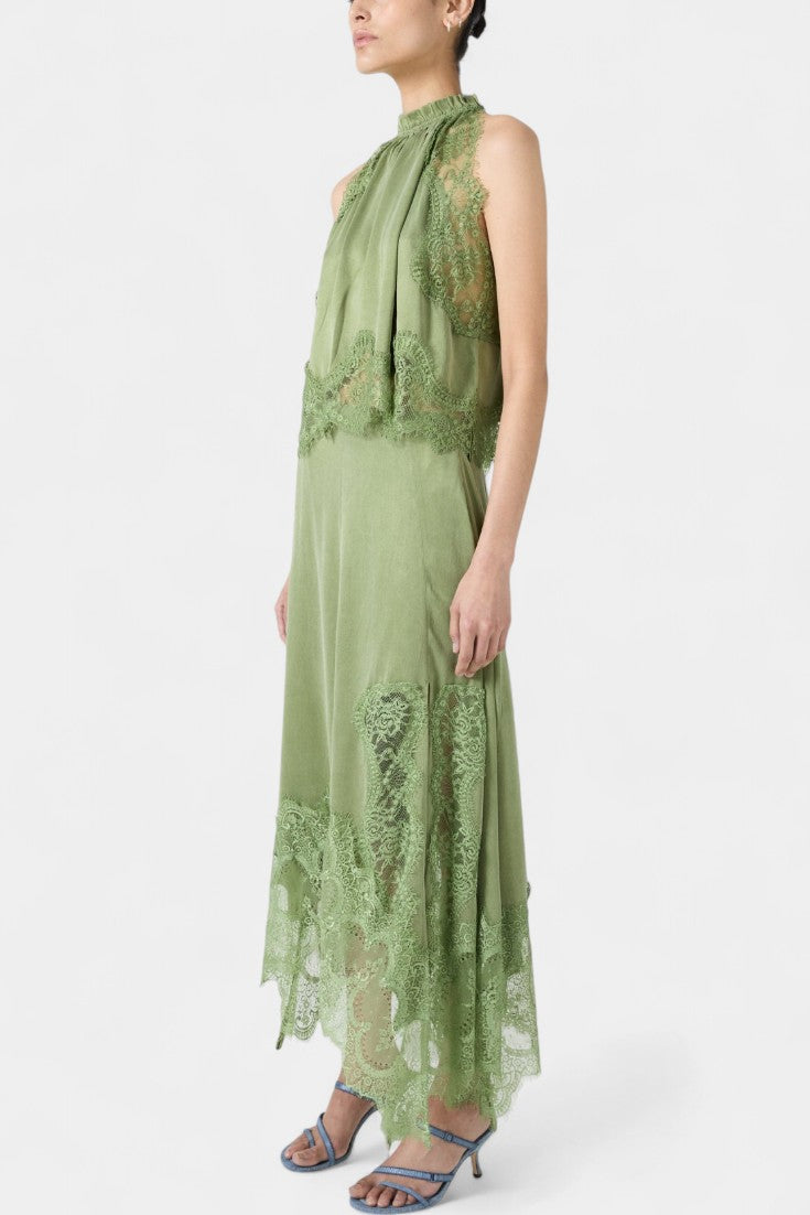 Nada Midi Suknja s Čipkastim Detaljima i Asimetričnom Porubom